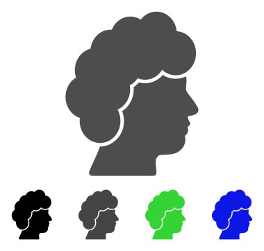 Kadın profili düz simgesi