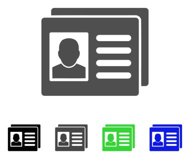 Kullanıcı hesap kartları düz simgesi