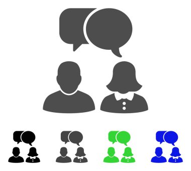 İnsanlar sohbet düz simgesi