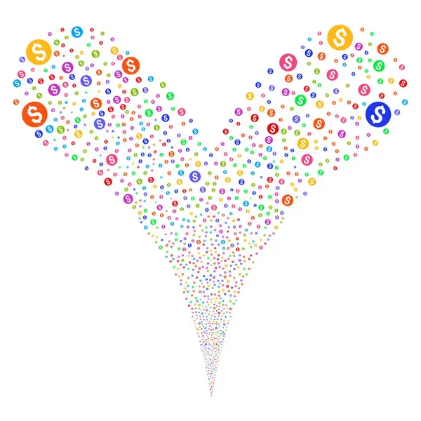 Fluxo de fonte de moeda —  Vetores de Stock