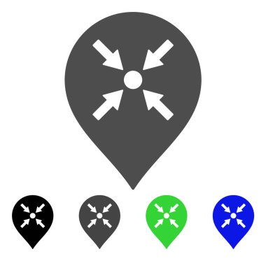 Toplantı noktası işaretçisi düz simgesi