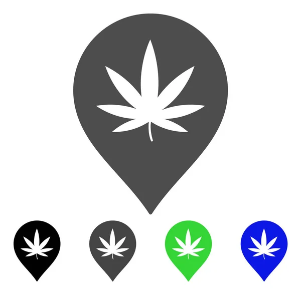 Marcador de cannabis Icono plano — Vector de stock