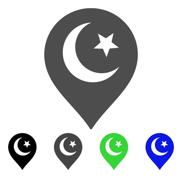 Muslimské Symbol značky ploché ikony — Stockový vektor