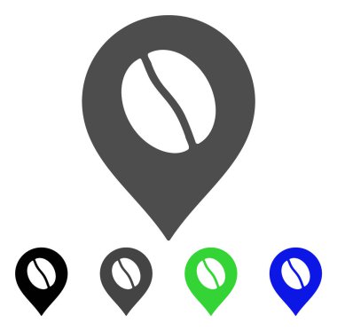 Kahve çekirdeği Marker düz simgesi