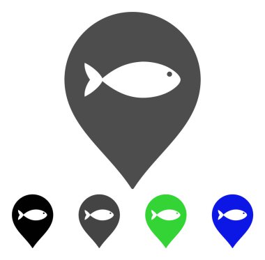 Balık Marker düz simgesi