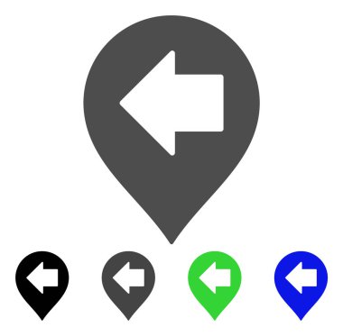 Sol ok işareti düz simgesi