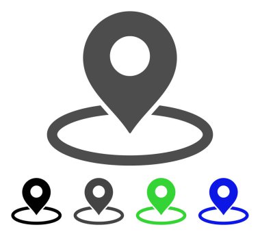 Harita işaretleyici yer düz simgesi