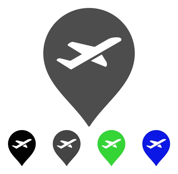 Airport Marker Apartamento Icono — Archivo Imágenes Vectoriales