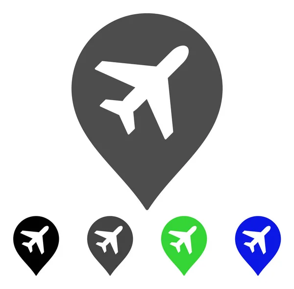Airplane Marker Flat Icon — Stock Vector