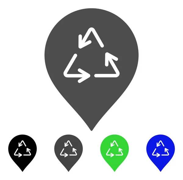 Recycling Marker Icono plano — Vector de stock