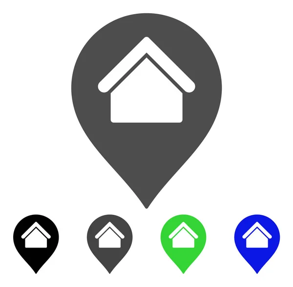 Home Marker flaches Symbol — Stockvektor