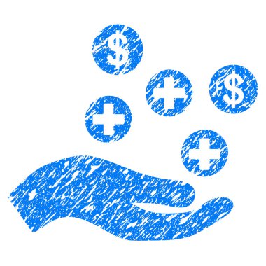 El teklif tıbbi hizmet Grunge simgesi