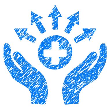 Tıbbi dağıtım bakım el Grunge simgesi