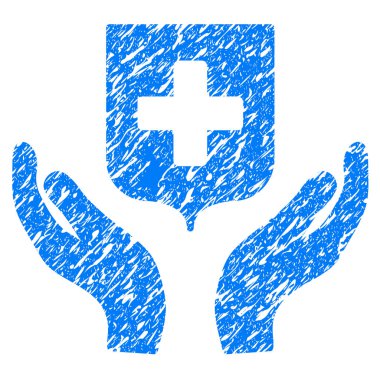 Tıbbi kalkan bakım el Grunge simgesi