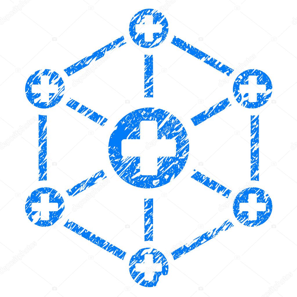 Medical Network Grunge Icon