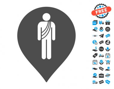 Budist keşiş işaretçisi simgesiyle Ücretsiz Bonus