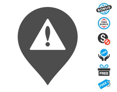 Ücretsiz Bonus ile tehlike harita işareti simgesi