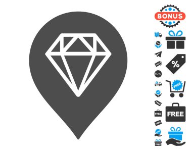 Ücretsiz Bonus ile elmas harita işareti simgesi