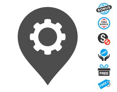 Dişli fabrikası işaretçisi simgesiyle Ücretsiz Bonus