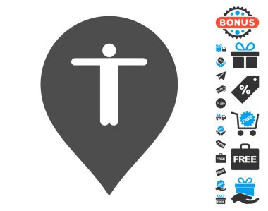 Ücretsiz Bonus ile konuk işareti simgesi