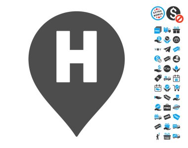 Ücretsiz Bonus ile hastane mektup işareti simgesi