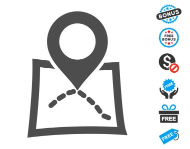 Ücretsiz Bonus ile harita işareti simgesi