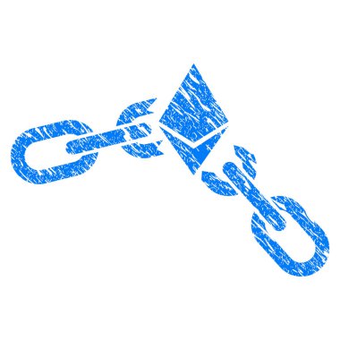 Zincir simgesi Grunge filigran kırık Ethereum