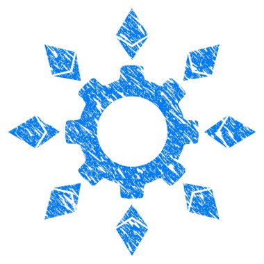 Ethereum yapılandırma dişli simgesini Grunge filigran