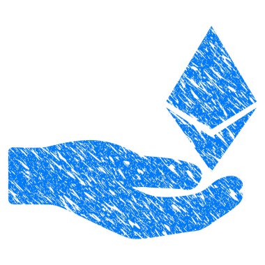 Ethereum teklif el simgesi Grunge filigran