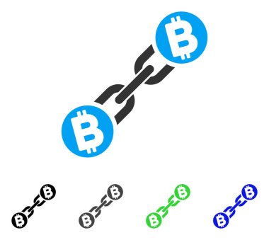 Bitcoin Blockchain düz simgesi