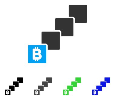 Bitcoin Blockchain düz simgesi