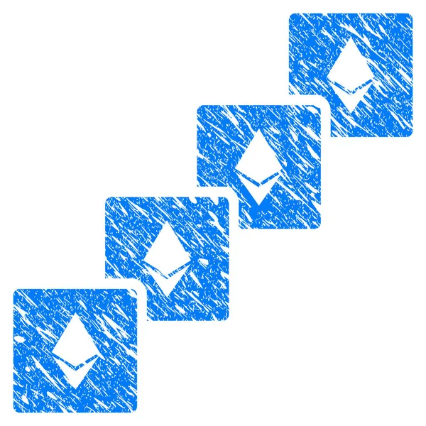 Ethereum Blockchain pictogram Grunge watermerk — Stockvector