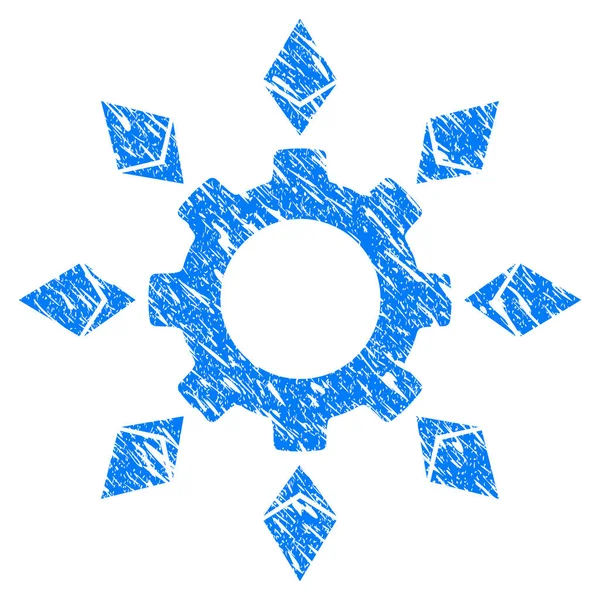 Ethereum yapılandırma dişli simgesini Grunge filigran