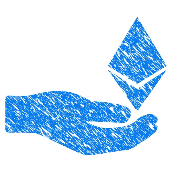 Ethereum teklif el simgesi Grunge filigran