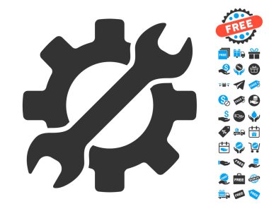 İngiliz anahtarı ve dişli simgesini Ücretsiz Bonus ile yapılandırmak