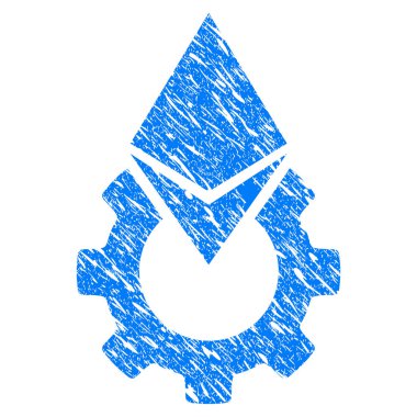 Ethereum araçlar dişli simgesini Grunge filigran