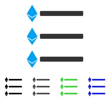 Ethereum liste düz simgesi