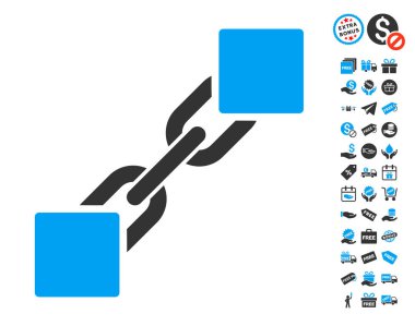 Ücretsiz Bonus ile Blockchain simgesi