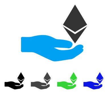 Ethereum teklif el düz simgesi