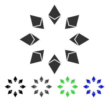 Ethereum Radyal düz simgesi