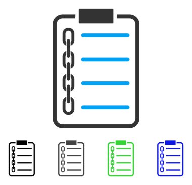 Blockchain sözleşme düz simgesi