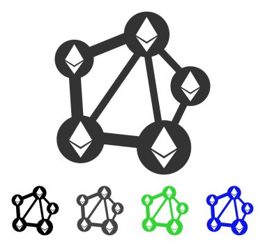 Ethereum ağ düz simgesi