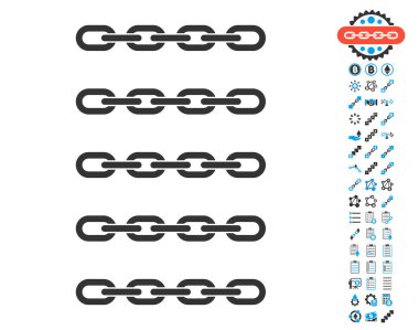 Bonus sembollerin simgesiyle Blockchain listesi