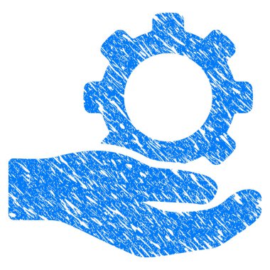Mühendislik hizmeti dişli el Grunge simgesi
