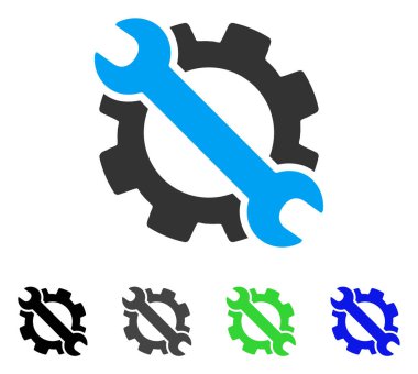 Dişli ve anahtar seçenekleri araçlar düz simgesine