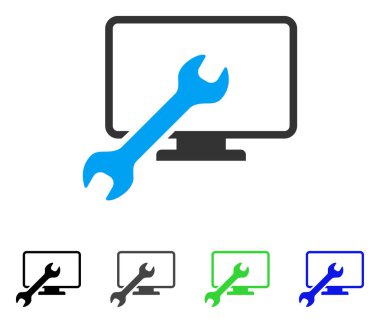 İngiliz anahtarını yapılandırmak masaüstü düz simgesi