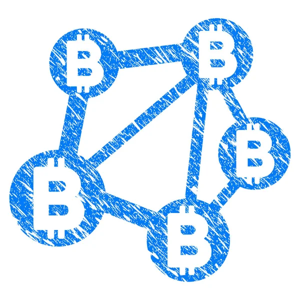 Bitcoin ağ simgesini Grunge filigran