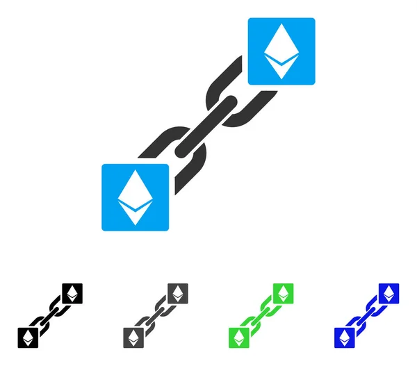 Ethereum blockchain płaska ikona — Wektor stockowy