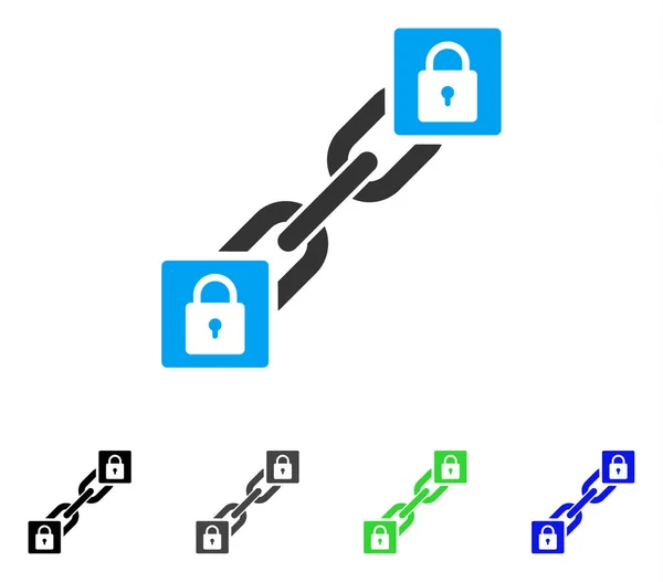 Icône plate de verrouillage Blockchain — Image vectorielle