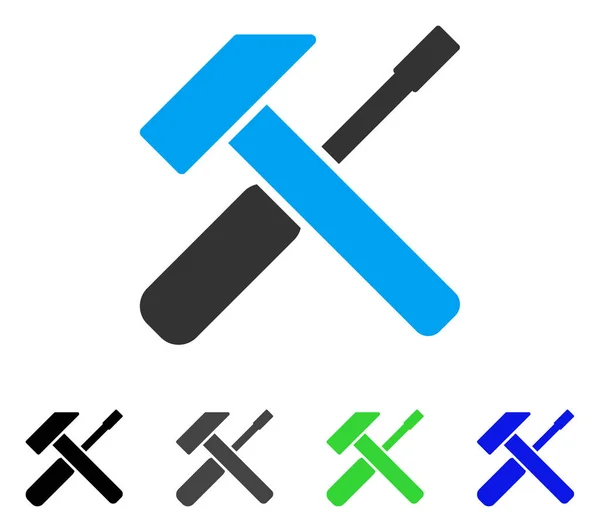 Hammer skruvmejsel Flat ikonen — Stock vektor